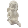 Agenl Shaped Ceramic Craft, Cute Baby Angel with White Glaze